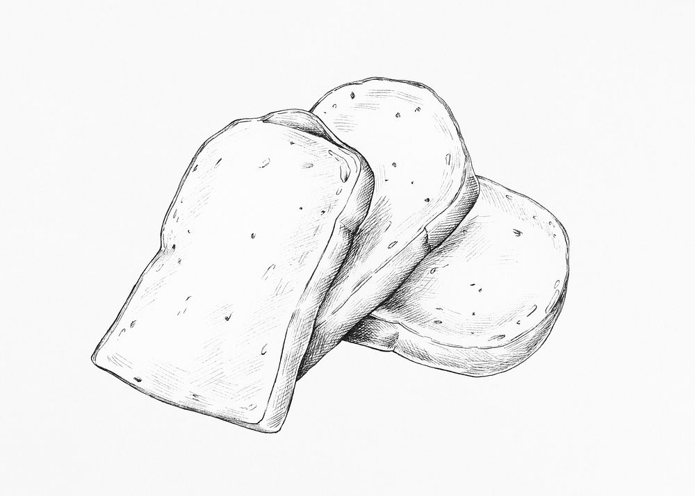 Hand drawn freshly bake toast