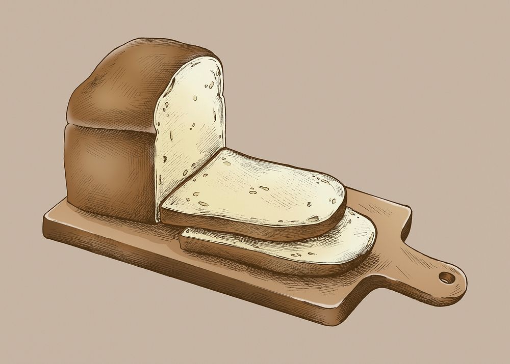 Slices of brown bread on a wooden platter