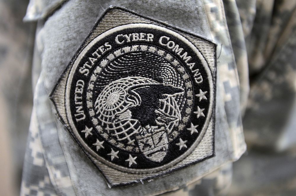 U.S. Army soldier proudly wears the United States Cyber Command patch during exercise “Cyber Guard 2015”.