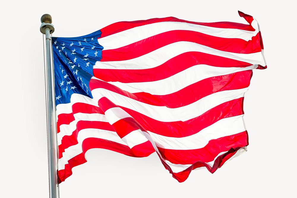 USA flag collage element psd