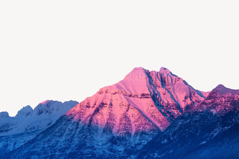 Sunset mountain border, Winter nature image psd