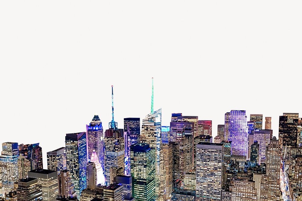 New York City border, cityscape isolated image psd