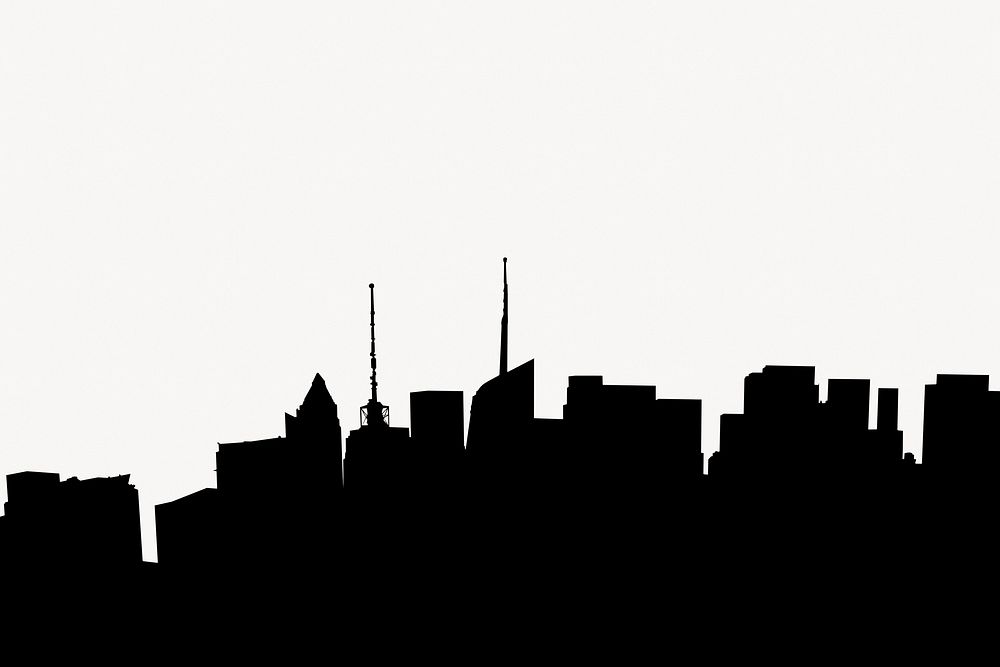 Cityscape silhouette border, New York City image