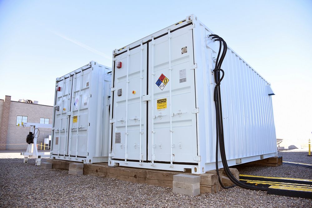 Flow battery at Idaho National Laboratory's microgrid test bed. Original public domain image from Flickr