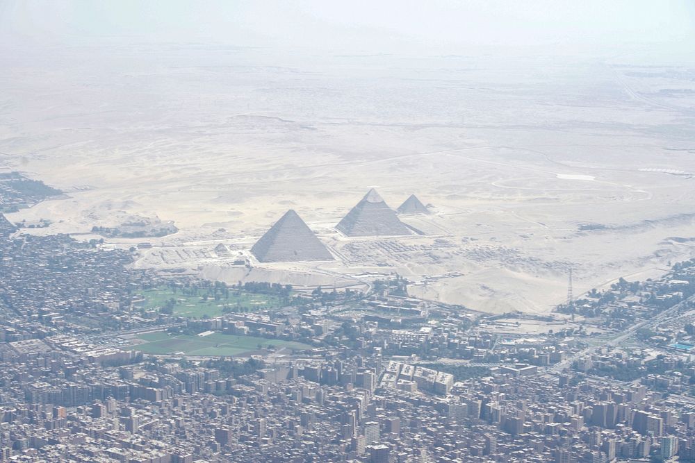 The Great Pyramid of Giza as Seen From Secretary Kerry's Plane as He Travels From Vienna to Cairo.