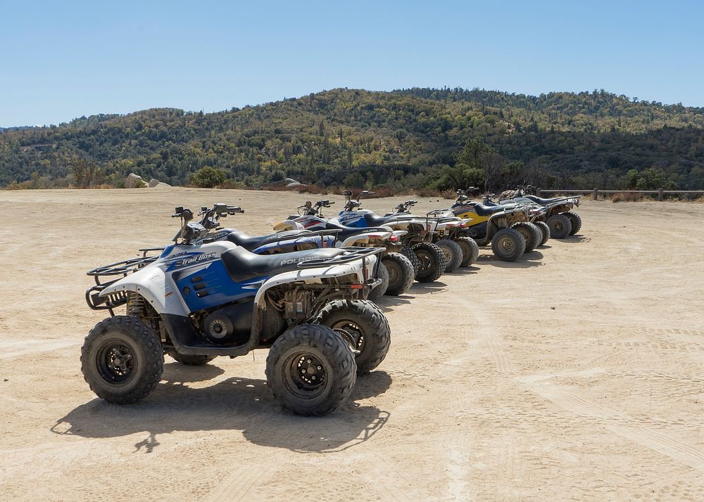 ATV's at Pinnacles Staging AreaOff-road vehicles parked at the Pinnacles Staging Area located in the Green Valley Lake…