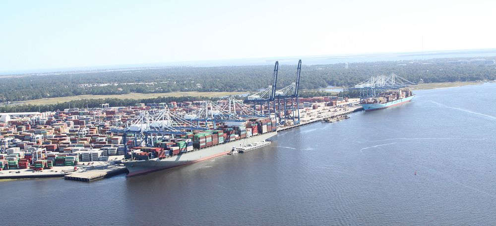 LTG Semonite visits Charleston DistrictAerial photo during tour of the Charleston Harbor and the Port of Charleston. (US…