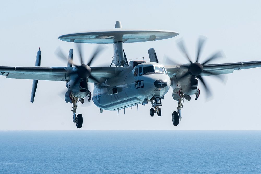 MEDITERRANEAN SEA (March 7, 2017) An E-2C Hawkeye attached to the "Bear Aces" of Carrier Airborne Early Warning Squadron…