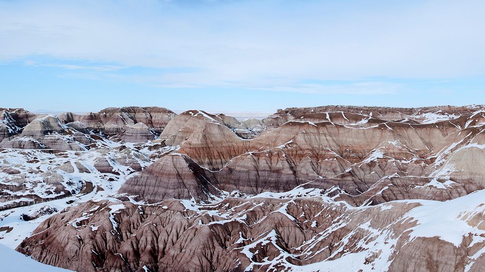 Blue Mesa in the SnowCredit NPS. Original public domain image from Flickr