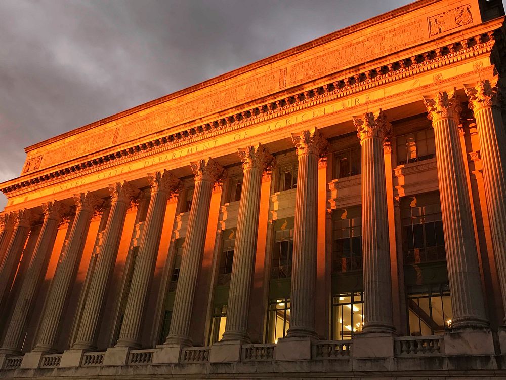 The U.S. Department of Agriculture, Jamie Whitten Building in early morning light in Washington, DC on Tuesday, June 27…