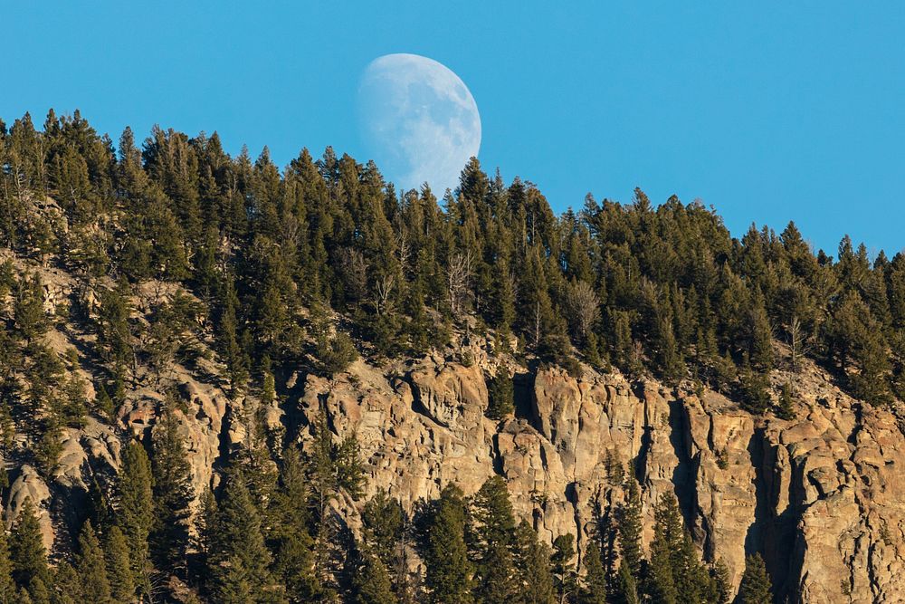 Moonrise over Mt. Everts by Jacob W. Frank. Original public domain image from Flickr