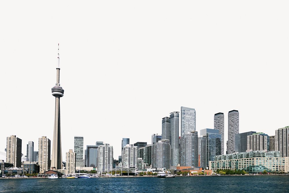 Toronto cityscape border, office buildings  psd
