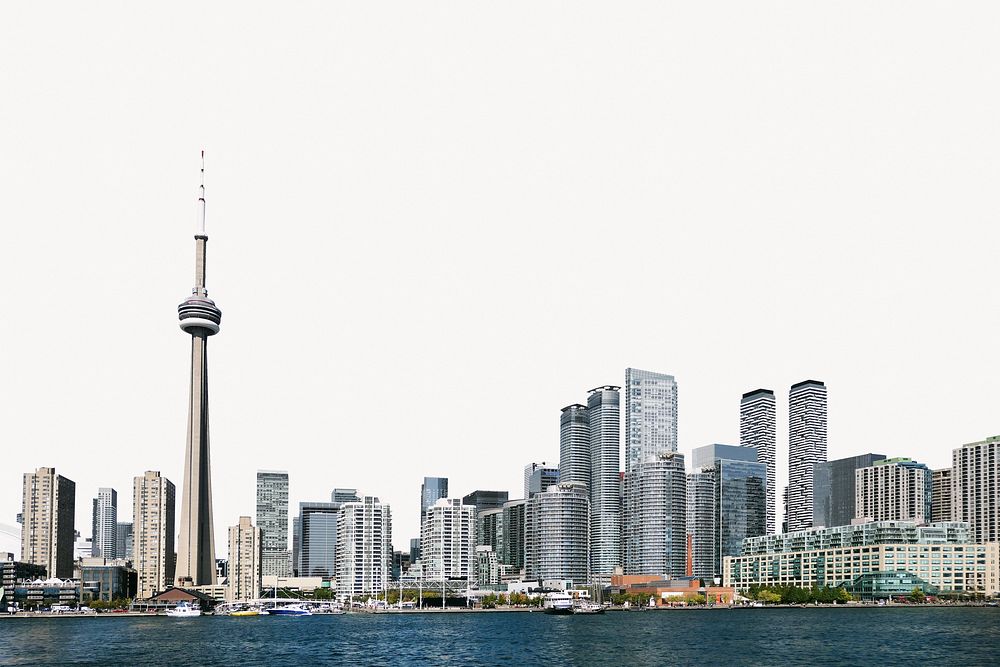 Toronto cityscape border, office buildings 