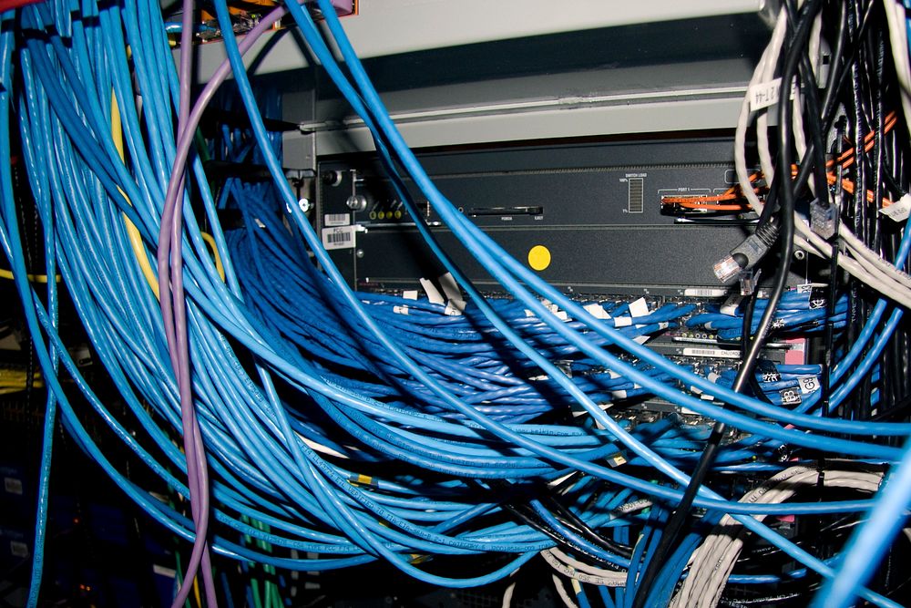 Server cables. Original public domain image from Flickr