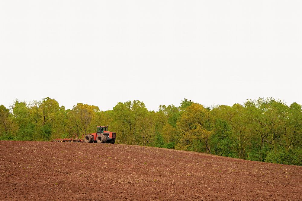 Tractor field border, agriculture photo