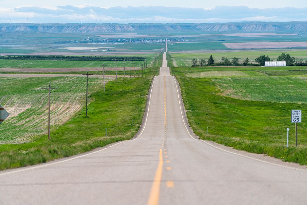 Highway 552 outside of Sunburst, Montana. June 2020.. Original public domain image from Flickr