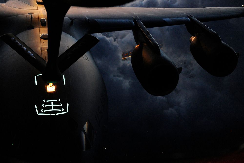U.S. Airmen with the 151st Air Refueling Wing (ARW) conduct air refueling operations with a C-17 Globemaster III aircraft…
