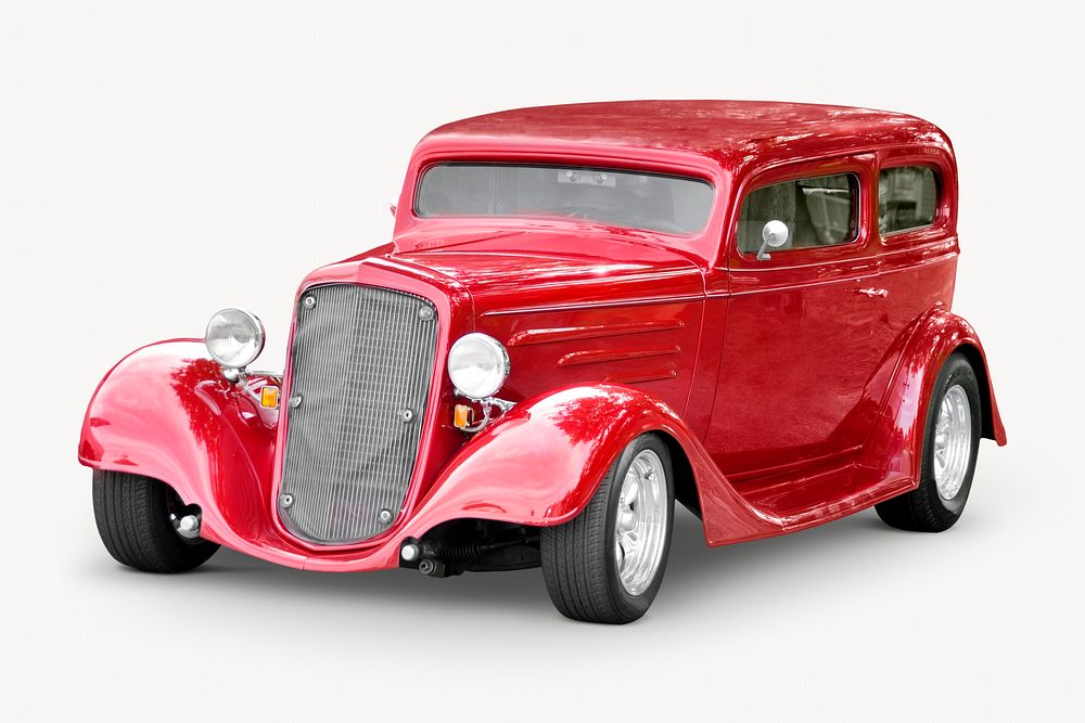 Antique red car, transportation concept