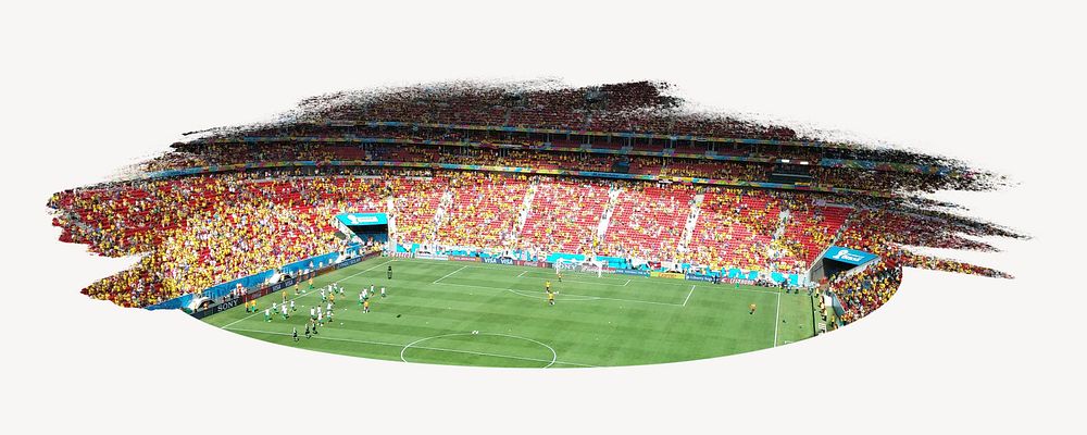 Football & soccer stadium collage element psd