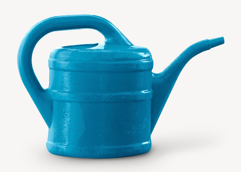 Blue watering can collage element psd