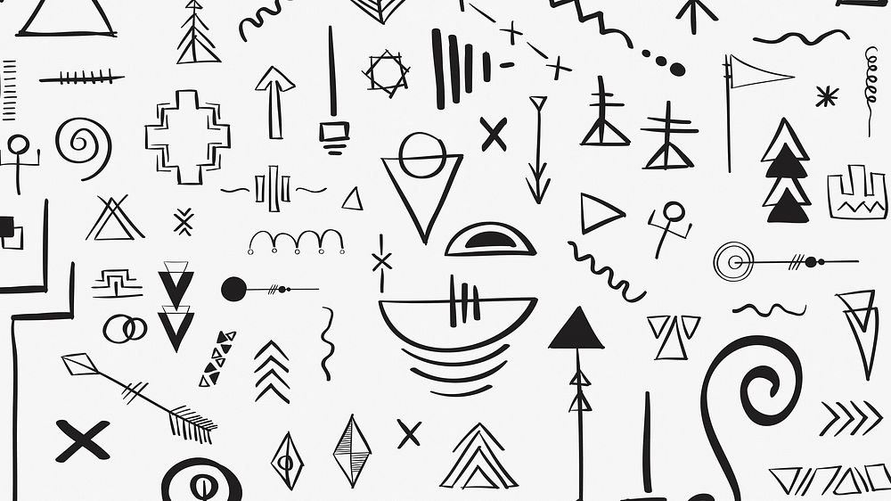 Doodle boho sketch pattern background 