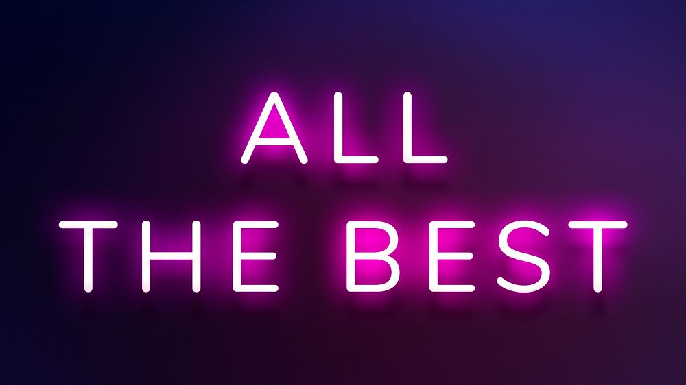 All the best neon pink text on indigo blue background