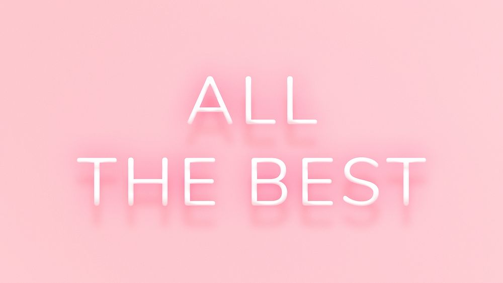 All the best neon pink text on pastel pink background