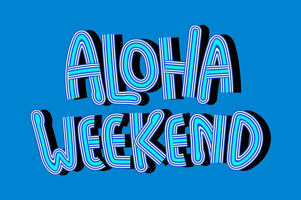 Aloha weekend blue shades retro wallpaper