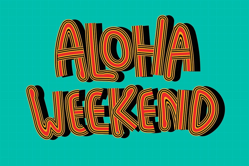 Aloha Weekend retro vector green wallpaper