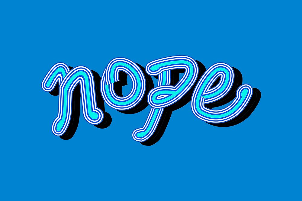 Nope blue wallpaper psd typography funky