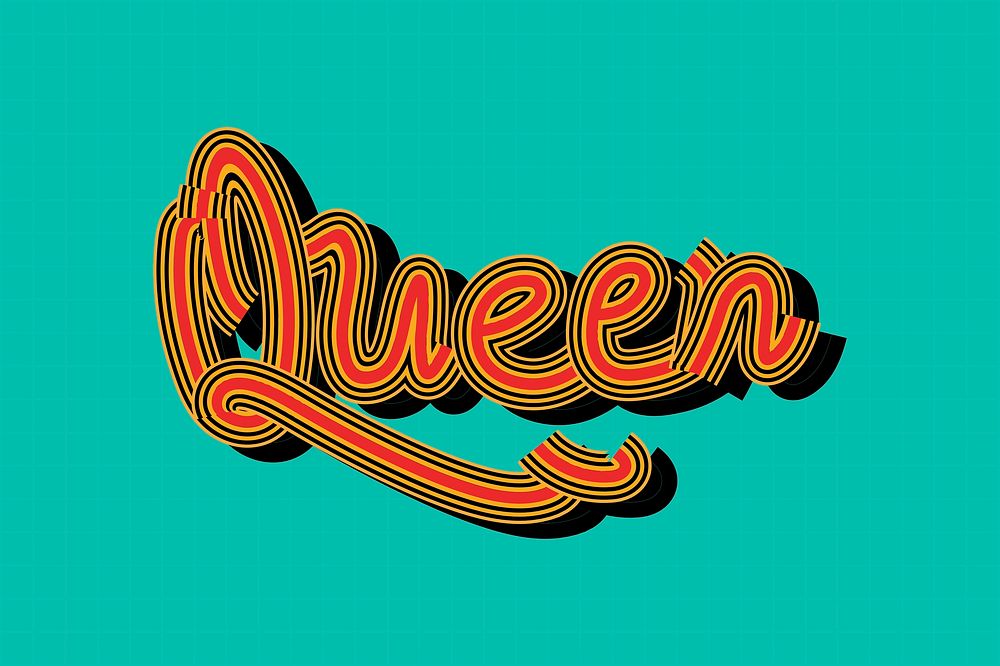 Vintage Queen text illustration green wallpaper