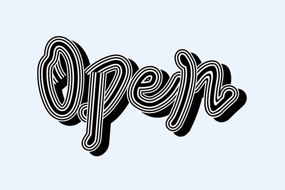 Open vector black and blue word typography wallpaper