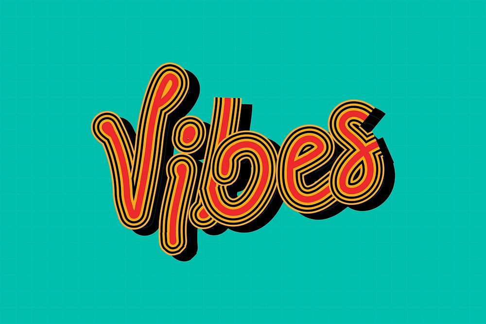 Colorful Vibes word illustration grid wallpaper