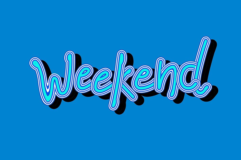 Weekend funky psd blue typography wallpaper
