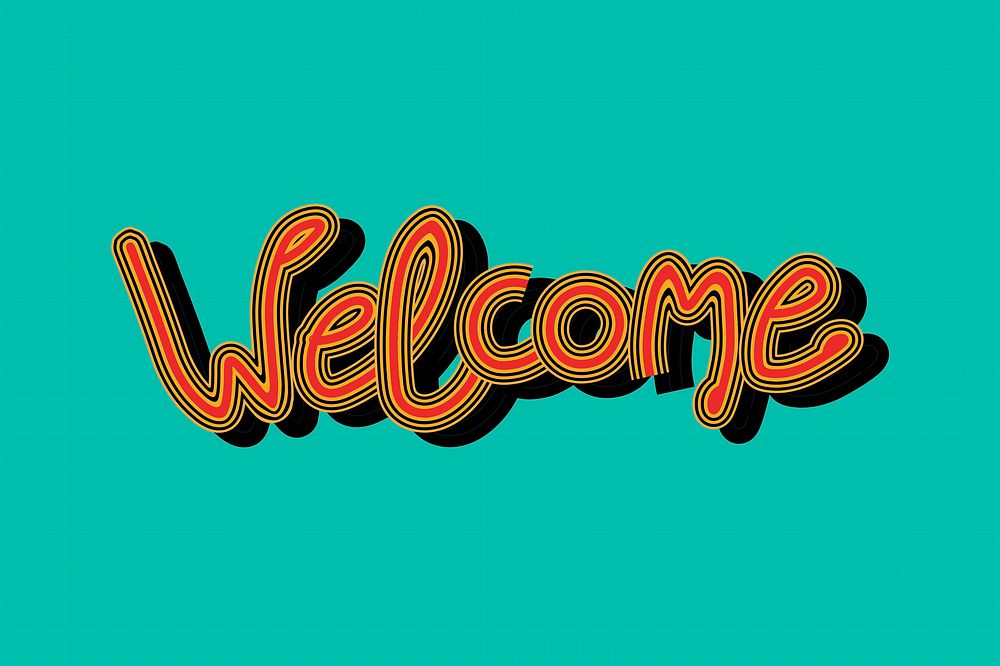 Psd retro Welcome sign red typography wallpaper
