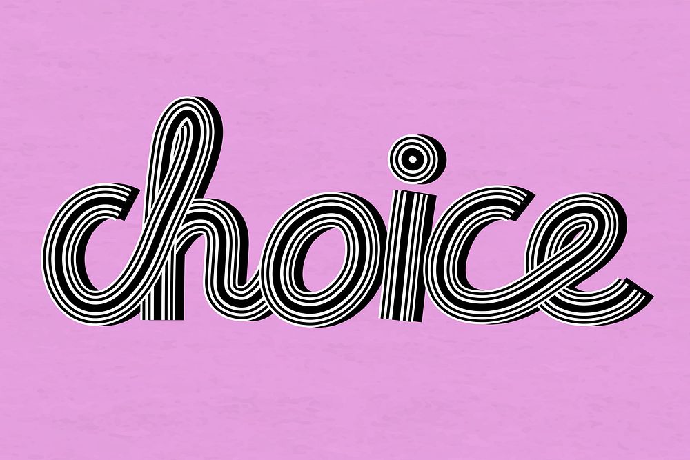 Hand drawn choice psd lettering concentric font typography retro
