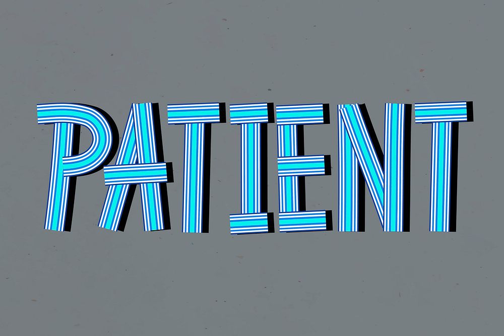Retro patient word lettering concentric effect font calligraphy