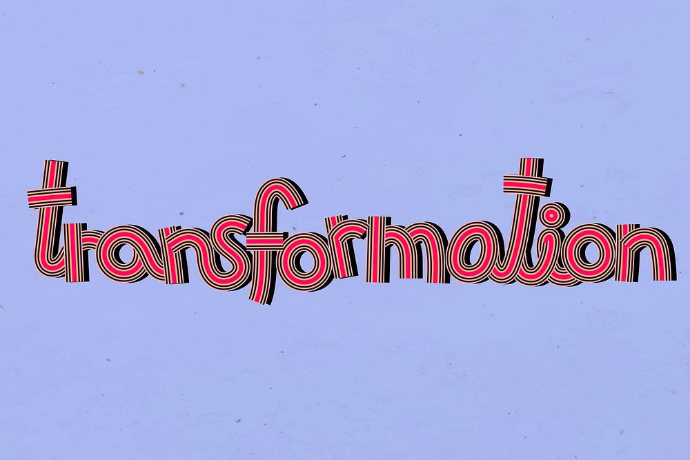 Retro transformation lettering concentric effect font typography