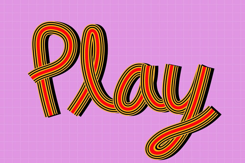 Retro play concentric font calligraphy hand drawn