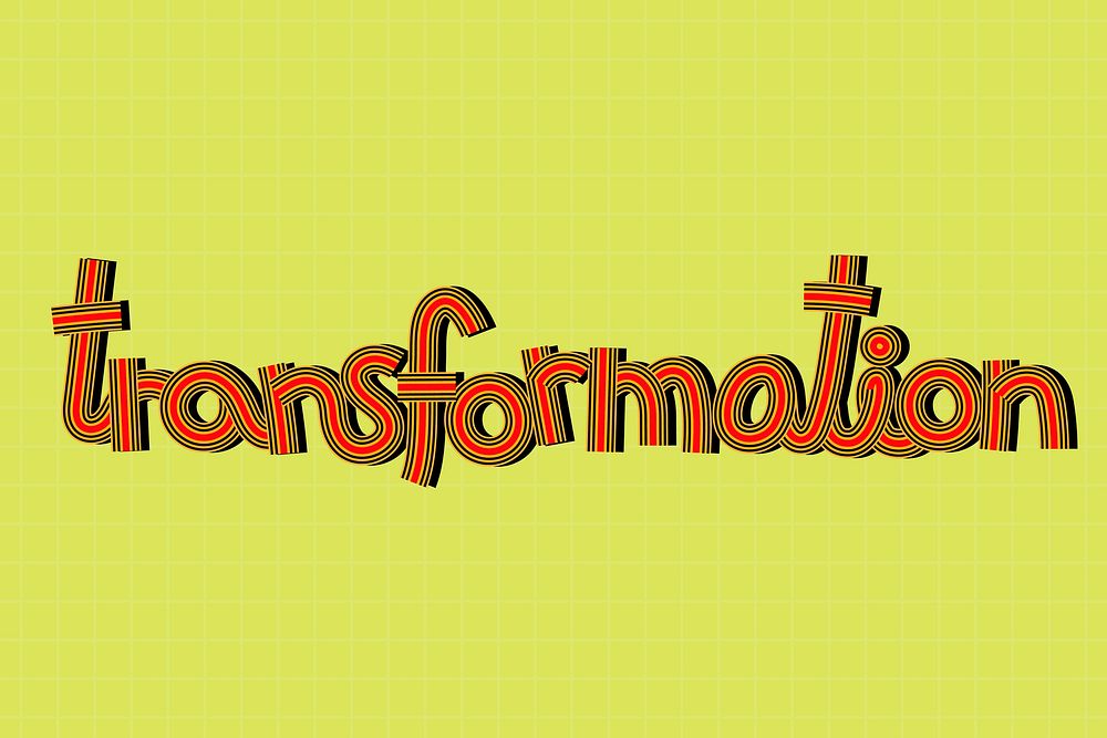 Retro transformation vector concentric font typography hand drawn