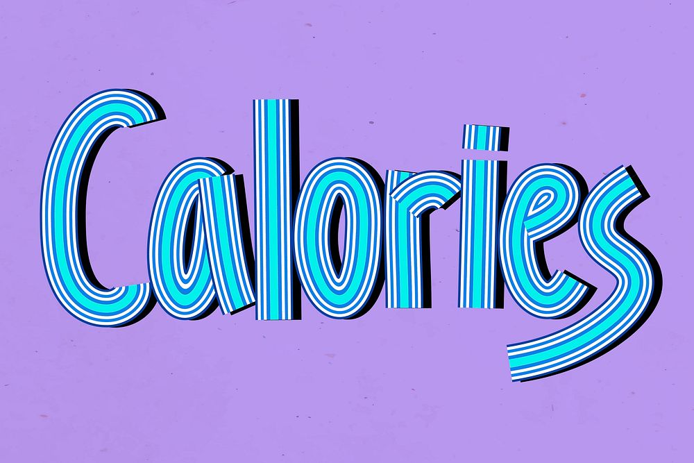 Retro calories word concentric font typography