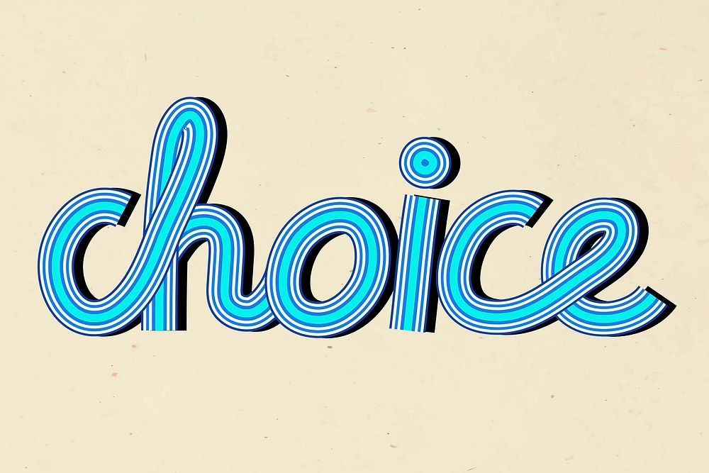 Retro choice vector concentric font typography hand drawn
