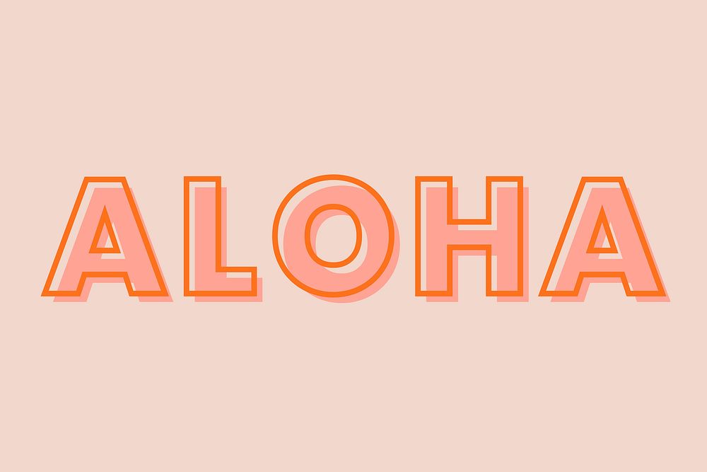 Aloha typography on a pastel peach background vector