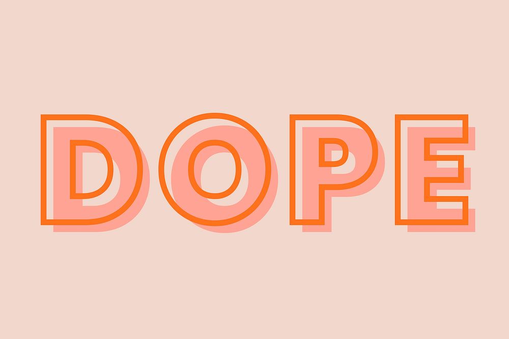 Dope typography on a pastel peach background vector