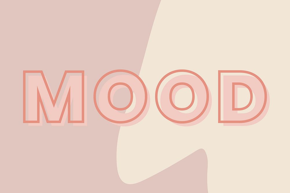 Mood typography on a brown and beige background vector
