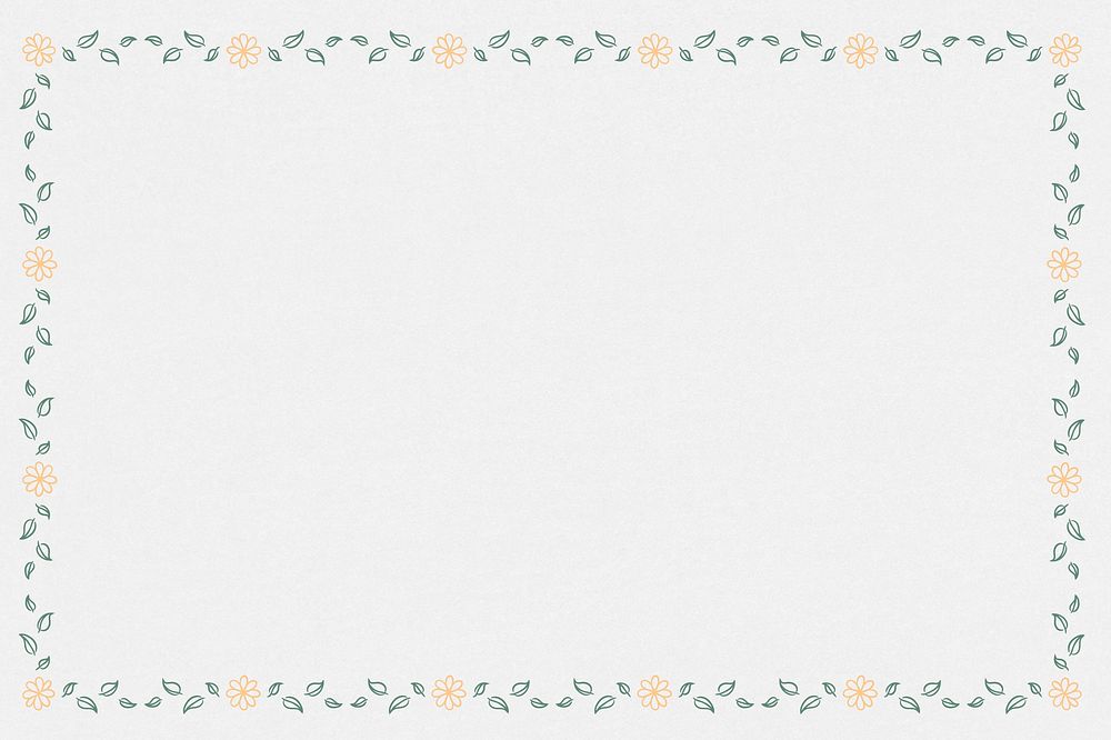 Rectangle green leafy frame element on a gray background