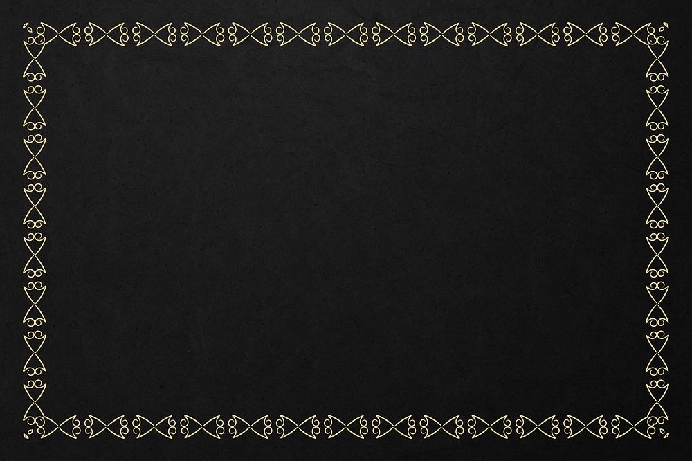 Beige tribal frame on a black background design element