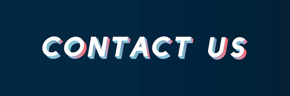 Isometric word Contact us typography on a black background vector