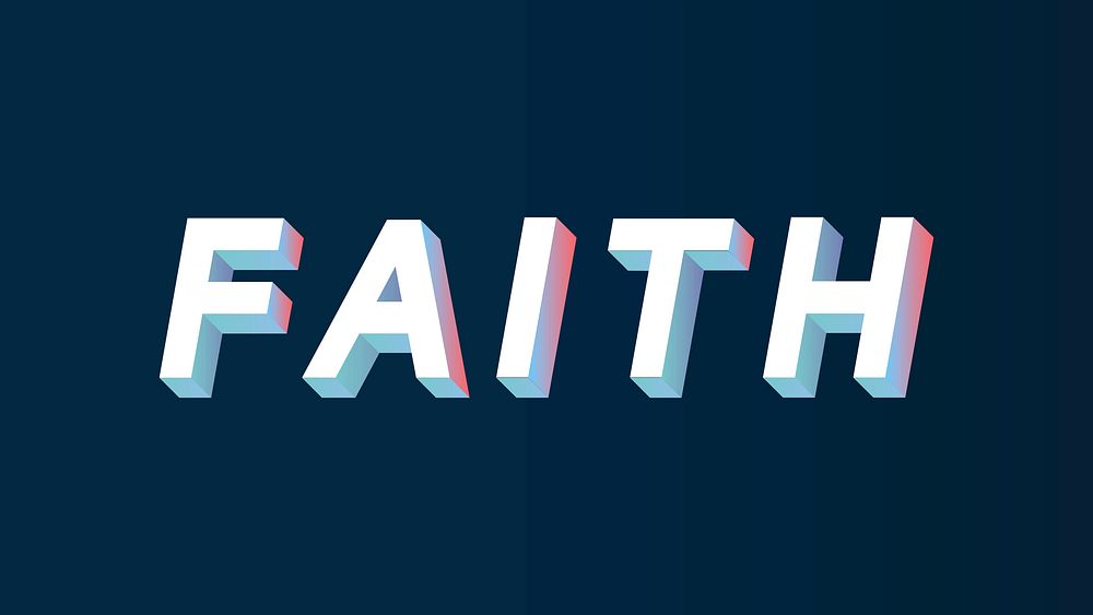 Isometric word Faith typography on a black background vector