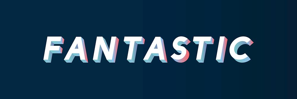 Isometric word Fantastic typography on a black background vector